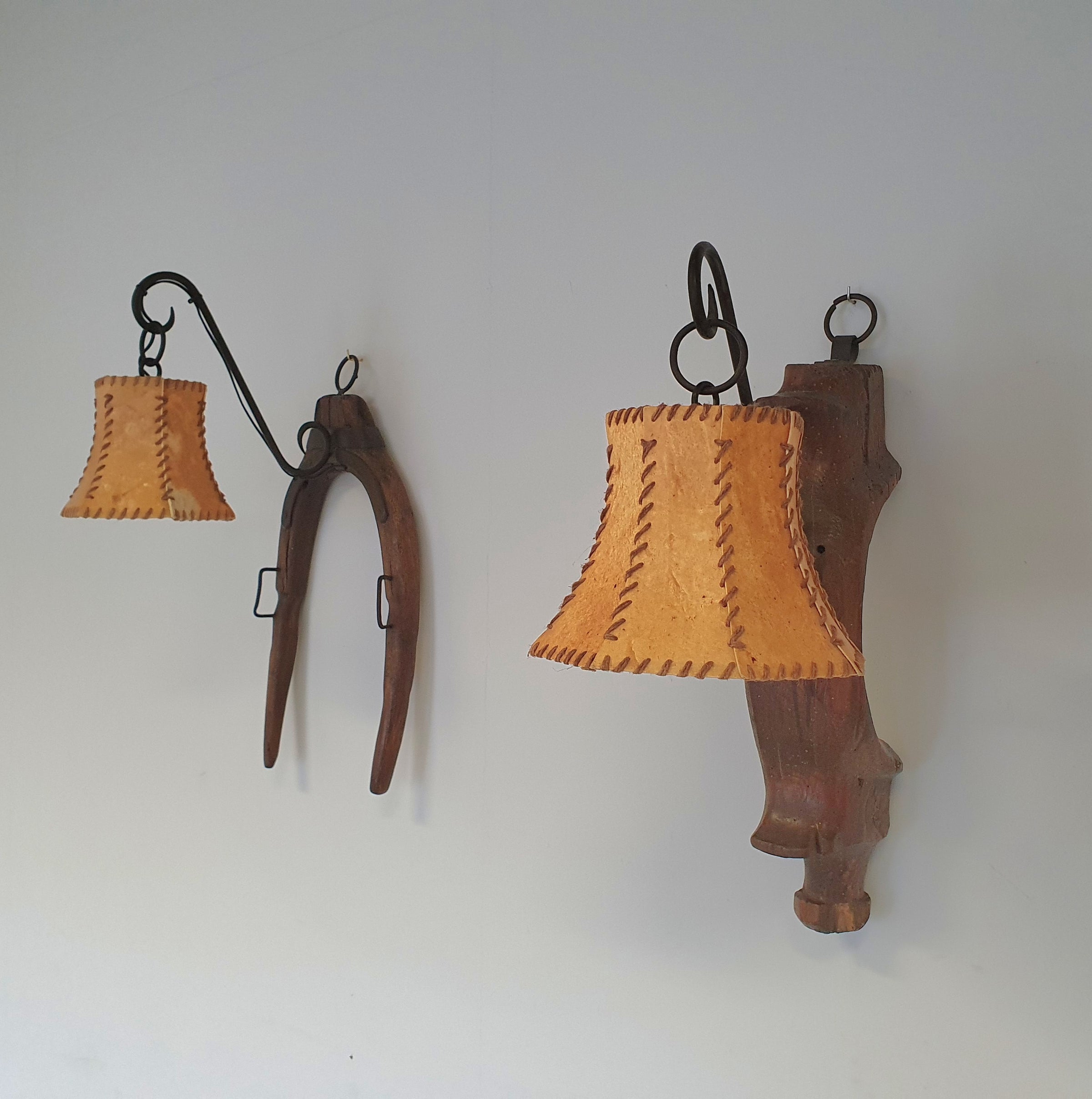 Ox harnass wall lamps / farmhouse