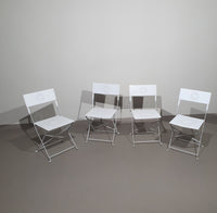 4 x solid metal folding chairs 80s