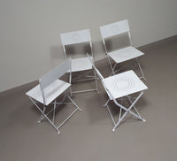 4 x solid metal folding chairs 80s
