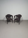 Set of postmodern rattan chairs 80s