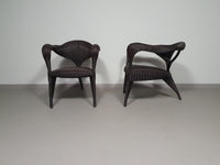 Set of postmodern rattan chairs 80s