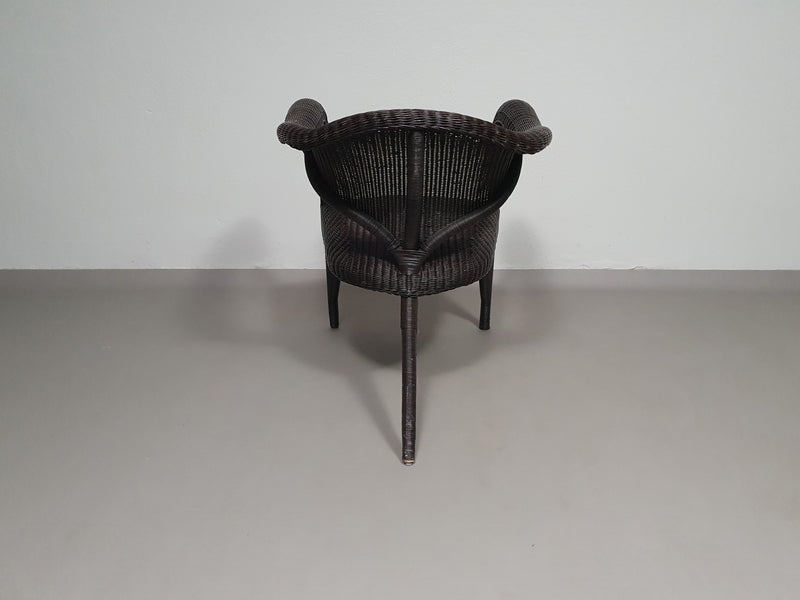 Set of postmodern rattan chairs 80s