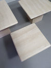 Set of 3 travertine side / coffee tables