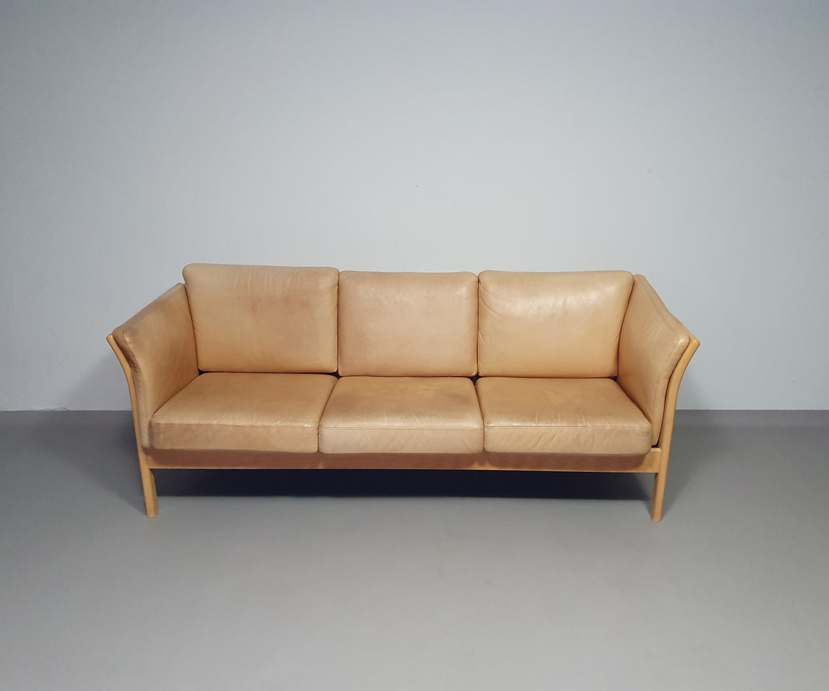 Leather Skalma 3 seat sofa / model Asmara