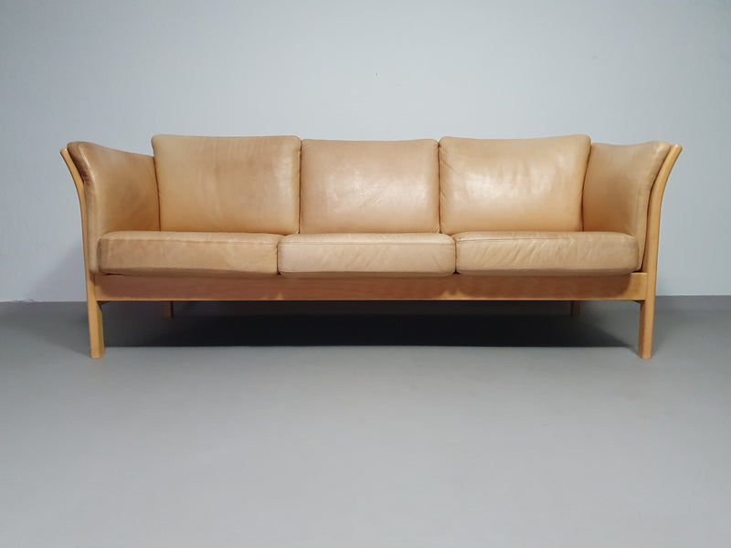 Leather Skalma 3 seat sofa / model Asmara