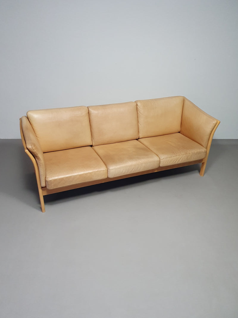 Leather Skalma 3 seat sofa / model Asmara