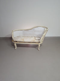 Beautiful old Art Noveau , unfinished Frenche canapé / chaise longue with gooseneck armrests