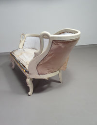 Beautiful old Art Noveau , unfinished Frenche canapé / chaise longue with gooseneck armrests