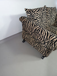 Weighty 80's zebra print sofa. Very good condition.