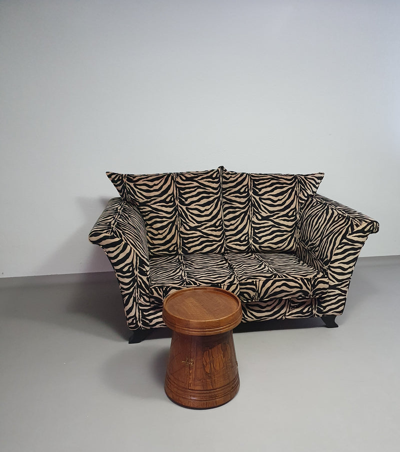 Weighty 80's zebra print sofa. Very good condition.