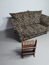 Weighty 80's zebra print sofa. Very good condition.