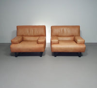 2 x Machalke thick saddle leather love seat.