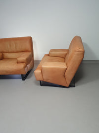 2 x Machalke thick saddle leather love seat.