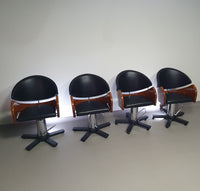 4 x '80s Italian barber chair, height adjustable