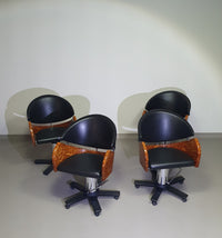 4 x '80s Italian barber chair, height adjustable