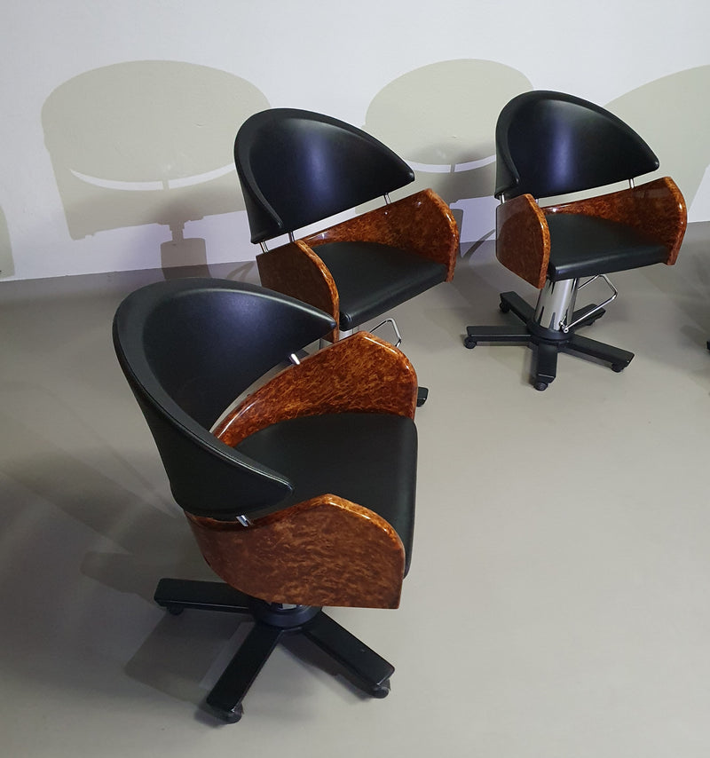 4 x '80s Italian barber chair, height adjustable