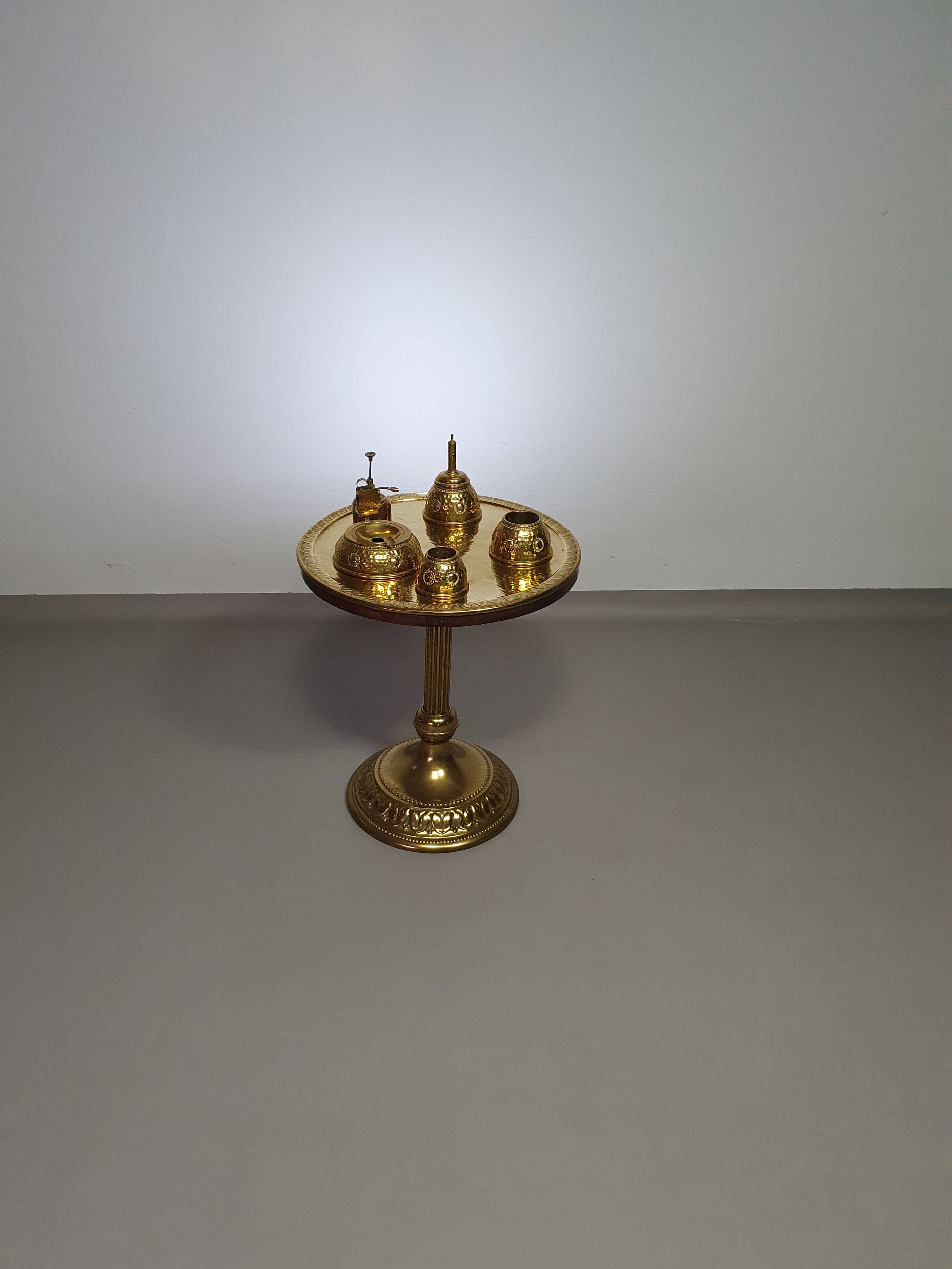 Art Nouveau brass smoke table