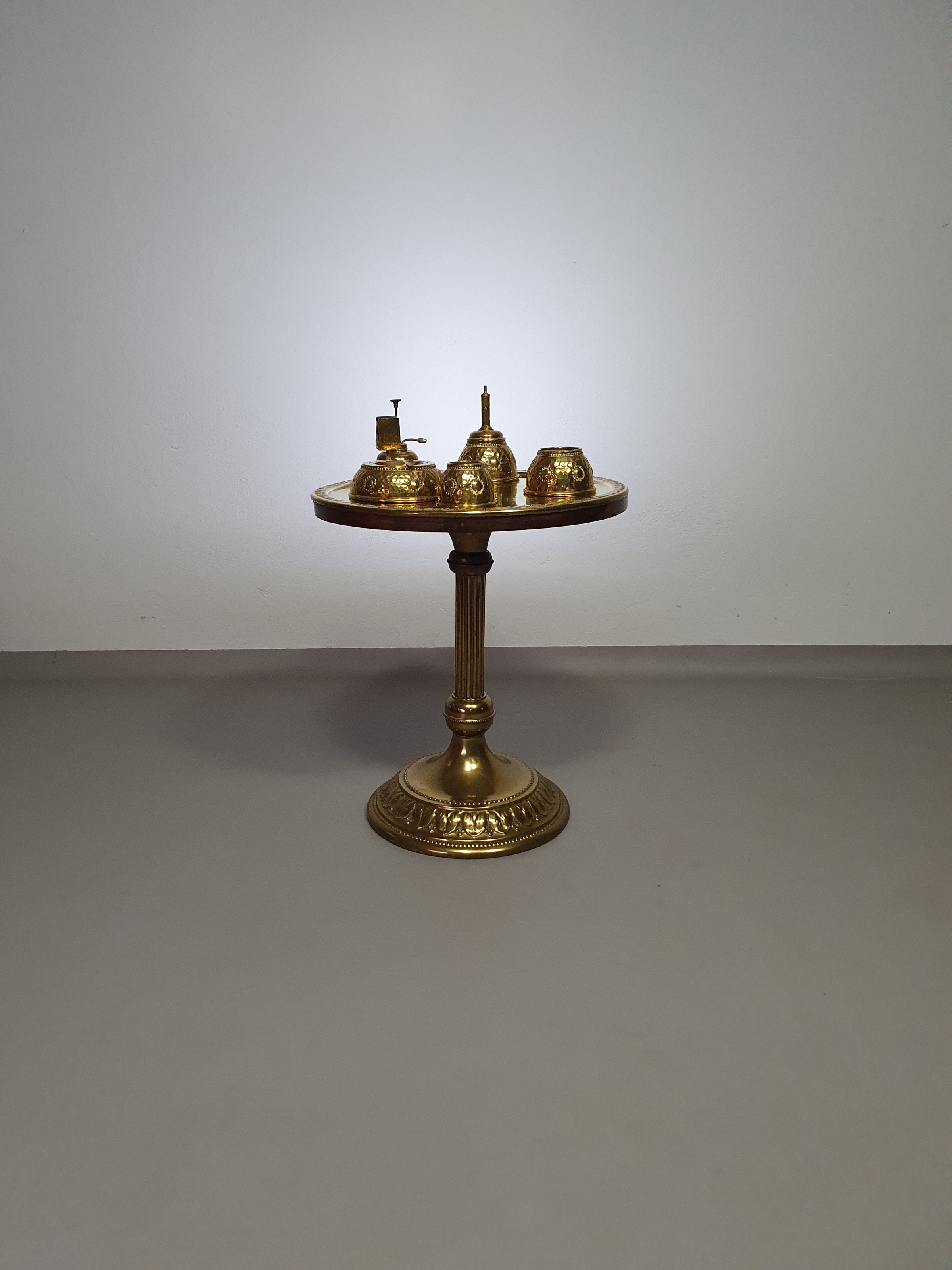 Art Nouveau brass smoke table