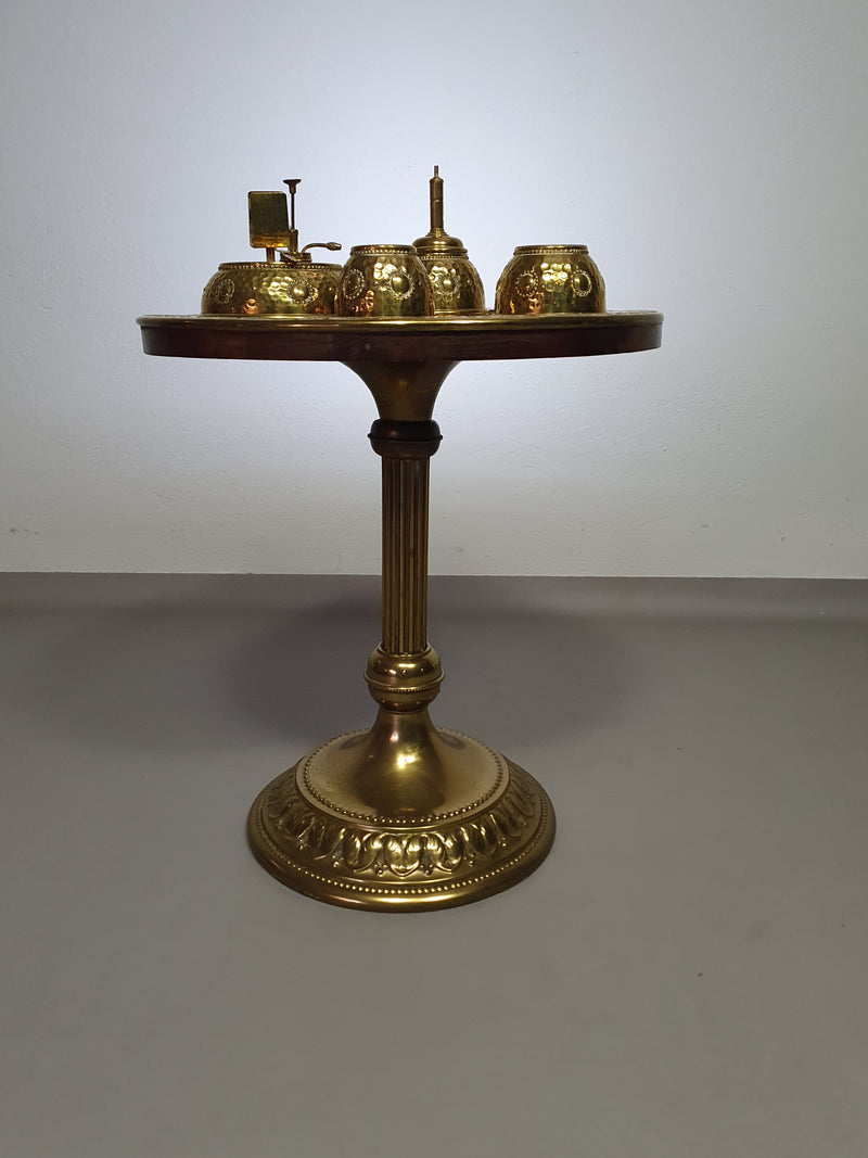 Art Nouveau brass smoke table