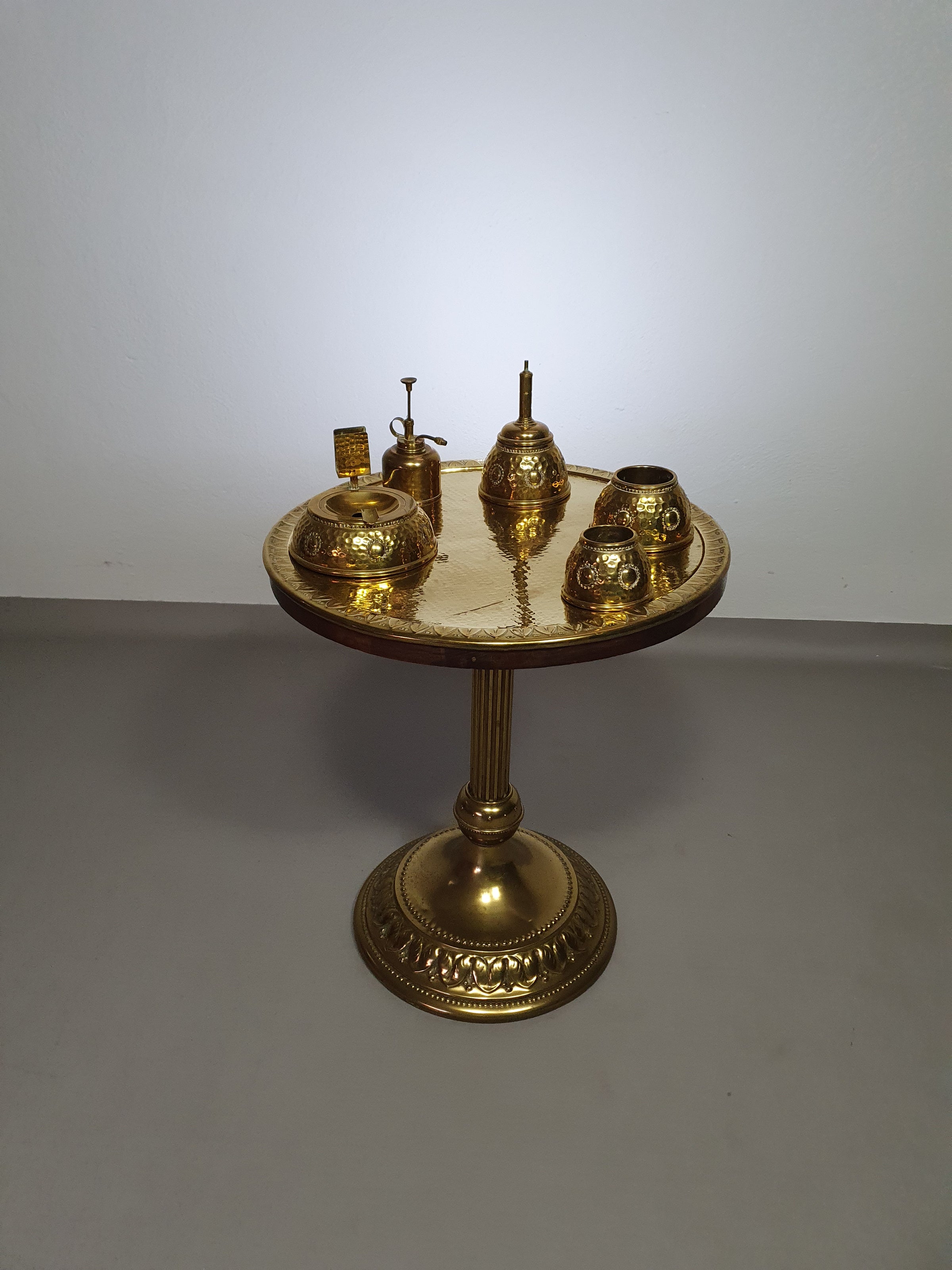 Art Nouveau brass smoke table