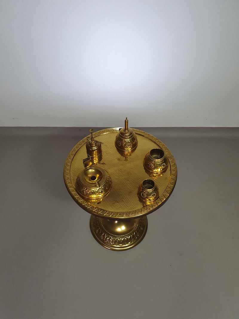 Art Nouveau brass smoke table