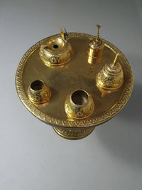 Art Nouveau brass smoke table