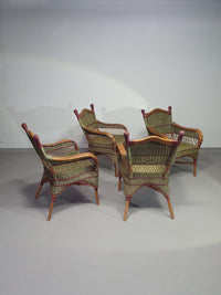 Art Deco rattan bamboo chairs 1930