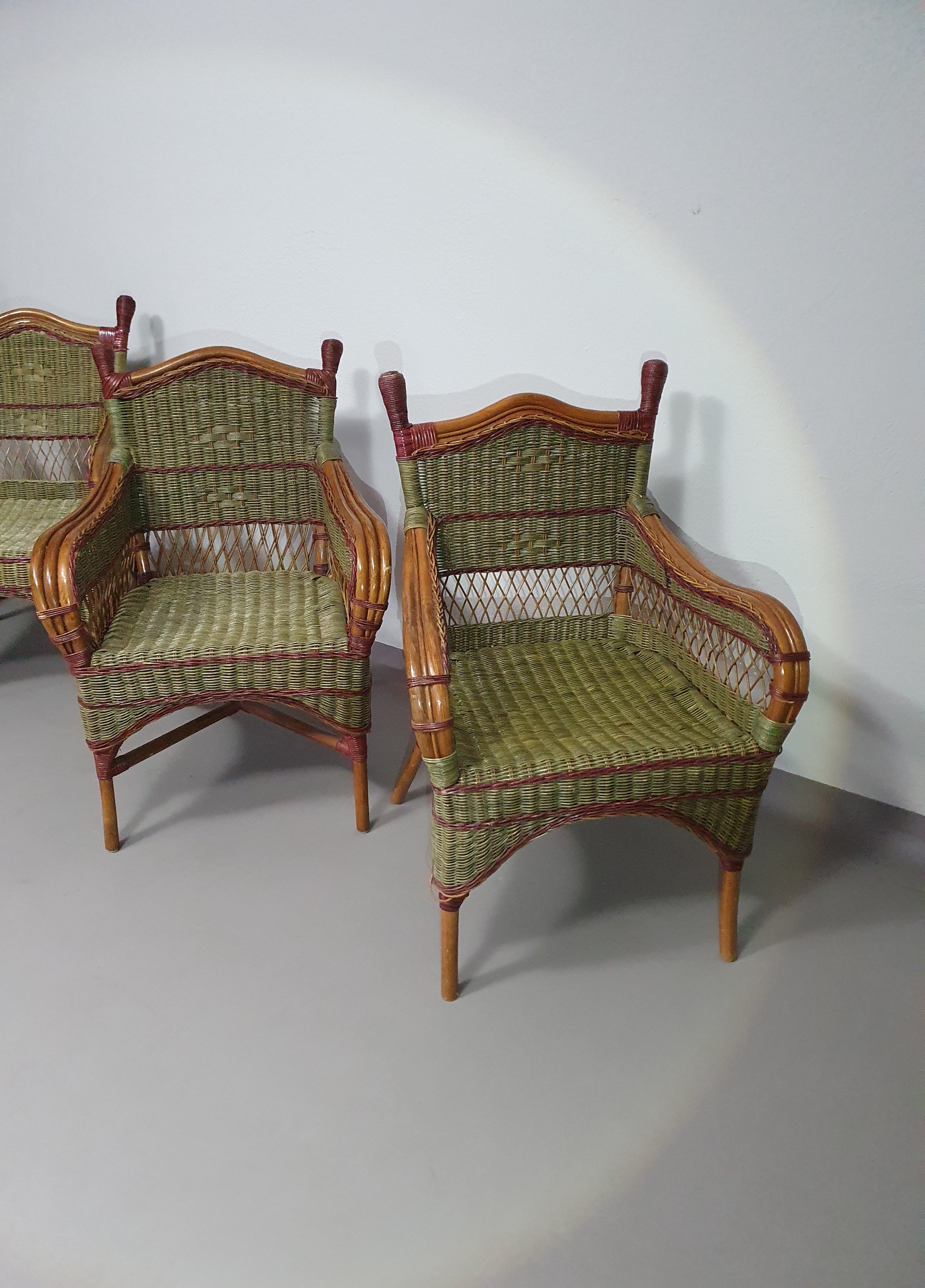 Art Deco rattan bamboo chairs 1930