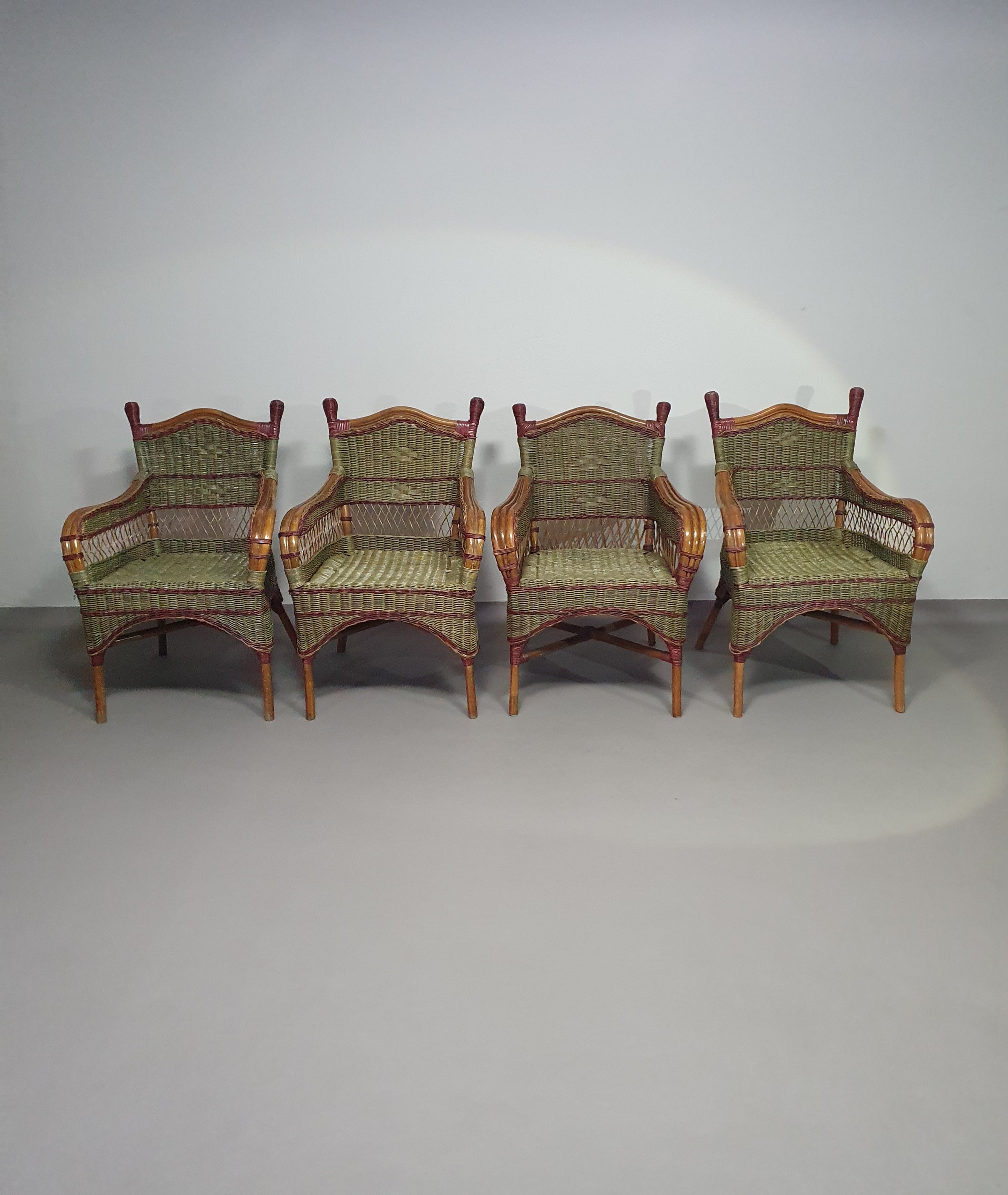 Art Deco rattan bamboo chairs 1930