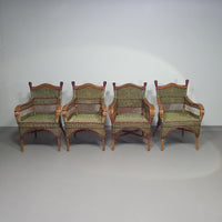 Art Deco rattan bamboo chairs 1930