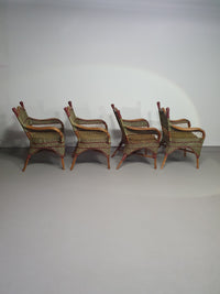 Art Deco rattan bamboo chairs 1930