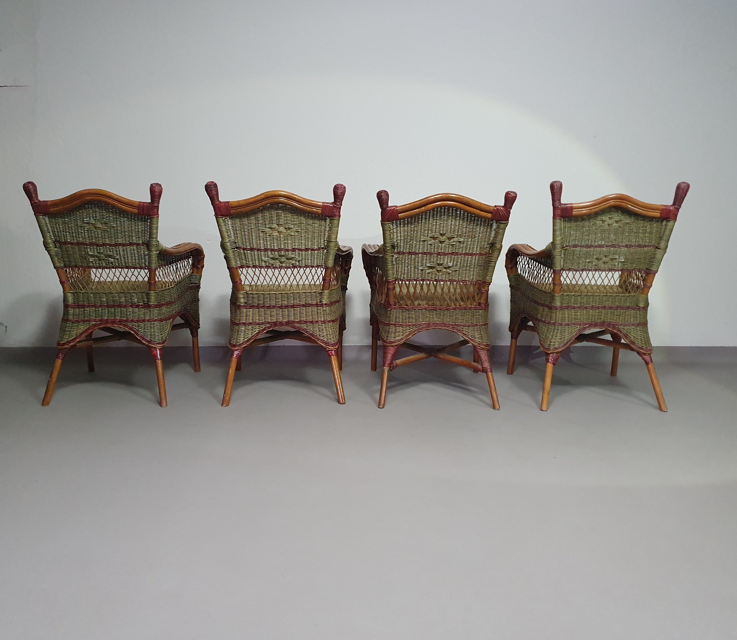 Art Deco rattan bamboo chairs 1930