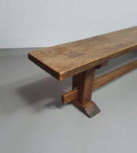 2 brutalist oak benches