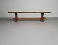 2 brutalist oak benches