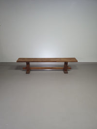 2 brutalist oak benches