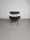 Brown rattan and metal lounge chair by Yuzuru Yamakawa, 1980s