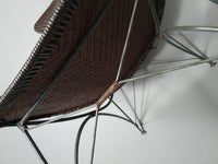 Brown rattan and metal lounge chair by Yuzuru Yamakawa, 1980s