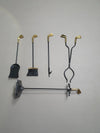Vintage Set of five Brass Fireplace Tools in Golf Themed Clubs, France circa 1950's