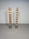 Set brutalist floor lamps with tiles.
Height 165 cm. 2 x bubble per lamp