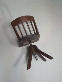 American office chair. Adjustable height 45 / 56 cm. Marked Rüegg Naegeli (Swiss)