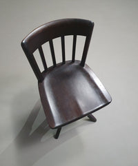 American office chair. Adjustable height 45 / 56 cm. Marked Rüegg Naegeli (Swiss)