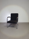 Tubular frame arm chair. With corduroy fabric. Fana Metaal Rotterdam