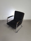 Tubular frame arm chair. With corduroy fabric. Fana Metaal Rotterdam