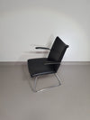 Vintage Dutch Design arm chair De Wit Model 4014 with vinyl upholstery. 