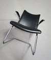 Vintage Dutch Design arm chair De Wit Model 4014 with vinyl upholstery. 