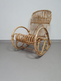 rattan / bamboo rocking chairs rohe noordwolde 70s