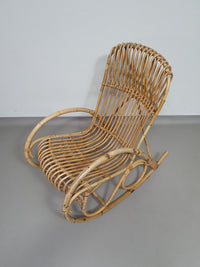 rattan / bamboo rocking chairs rohe noordwolde 70s