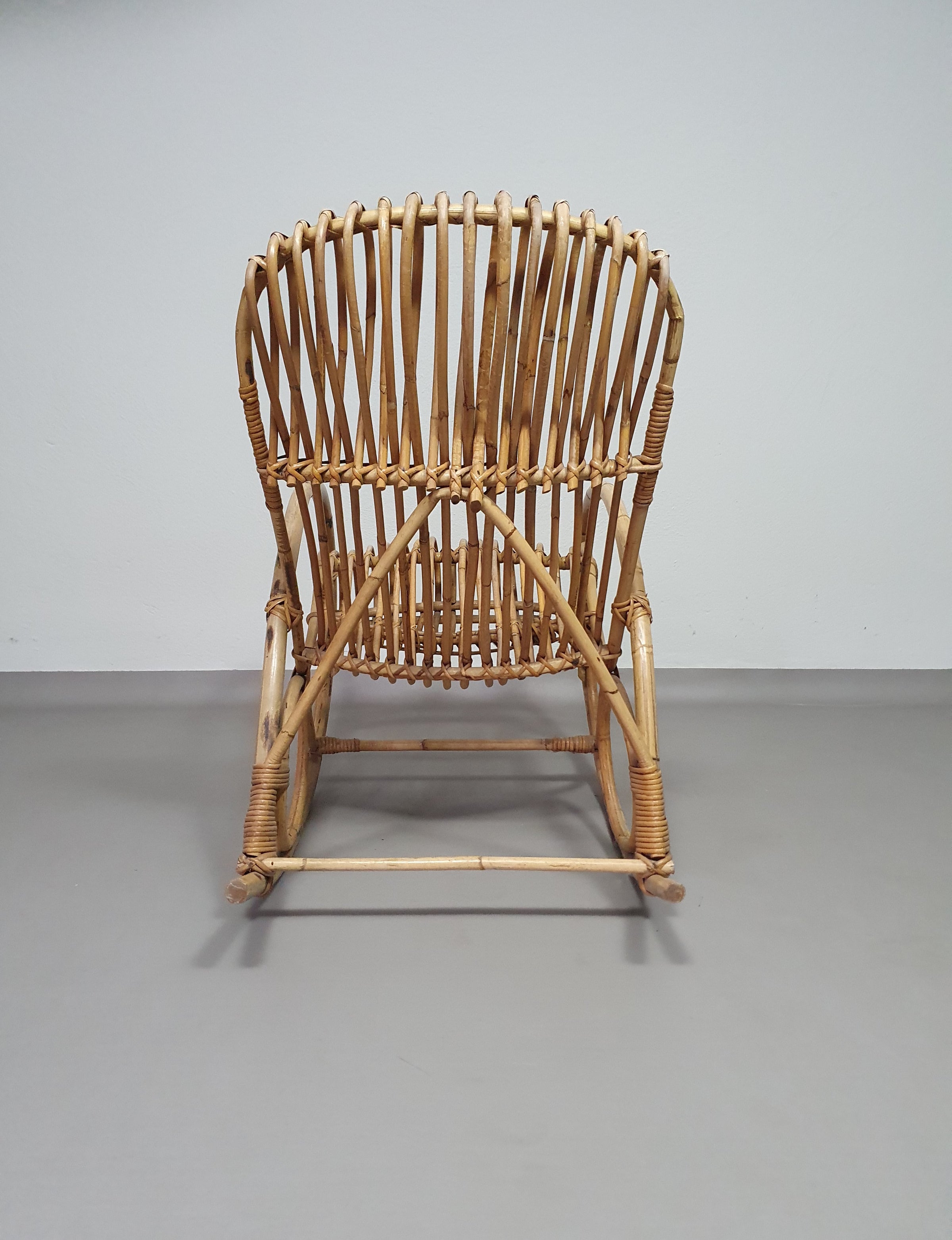 rattan / bamboo rocking chairs rohe noordwolde 70s