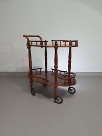 Wooden regency tea table on wheels 1960's