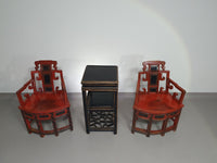 French Chinois altar chairs and side table